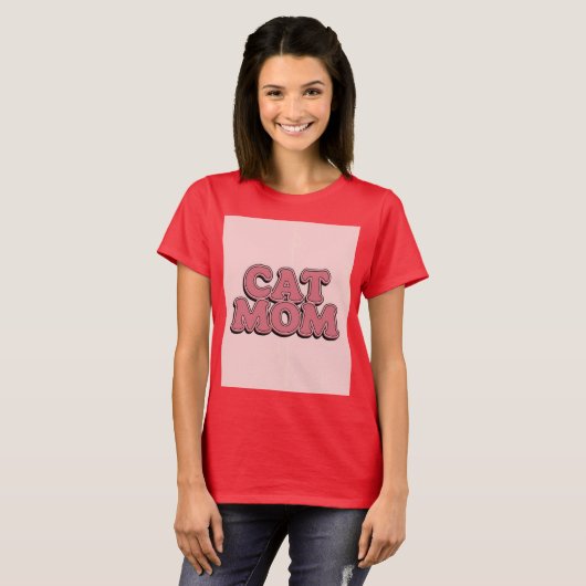 Red Cat Mom T-shirt (Voorkant volledig)