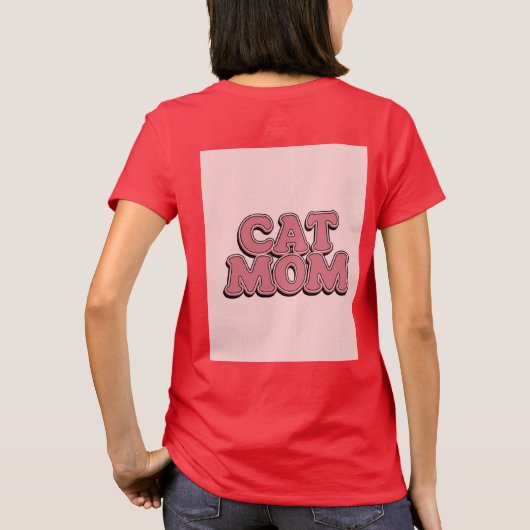 Red Cat Mom T-shirt (Achterkant)
