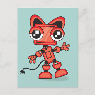Red Cat Robot Briefkaart
