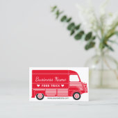 Red Catering van de "Food Truck Plain Red Catering Visitekaartje (Staand voorkant)
