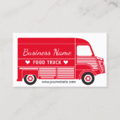 Red Catering van de "Food Truck Plain Red Catering Visitekaartje (Voorkant)