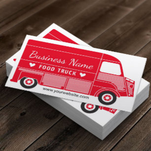 Red Catering van de "Food Truck Plain Red Catering Visitekaartje
