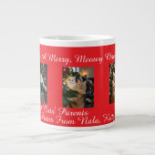 Red Cats Christmas, Image And Text, Customize,  Grote Koffiekop (Voorkant)