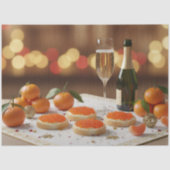 Red Caviar, Champagne, Tangerines, Festive Dinner Tissuepapier (Voorkant)