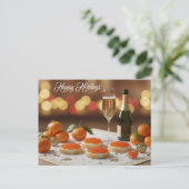 Red Caviar, Tangerines, Champagne Custom Name Feestdagenkaart (Staand voorkant)