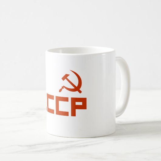 Red CCCP Hammer en Sickle Koffiemok (Voorkant rechts)