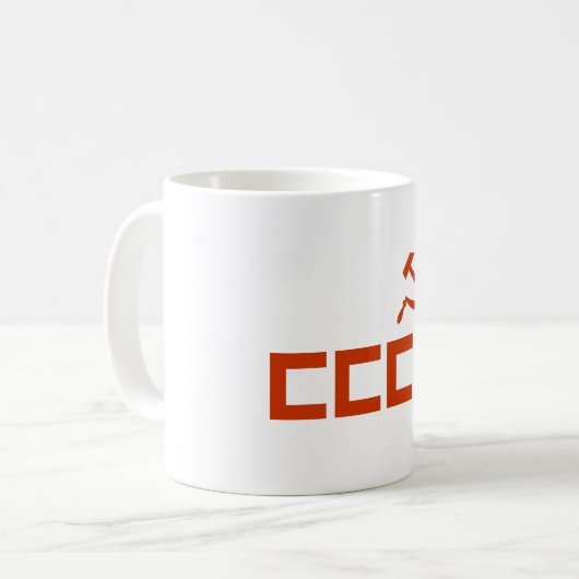 Red CCCP Hammer en Sickle Koffiemok (Voorkant links)