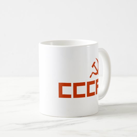 Red CCCP Hammer en Sickle Koffiemok (Voorkant rechts)