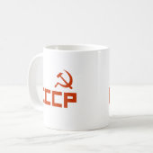 Red CCCP Hammer en Sickle Koffiemok (Voorkant links)