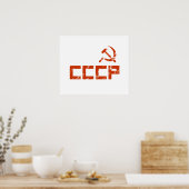 Red CCCP Hammer en Sickle Poster (Keuken)
