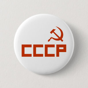 Red CCCP Hammer en Sickle Ronde Button 5,7 Cm