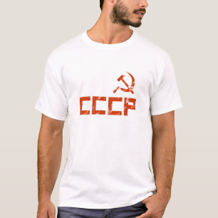 Red CCCP Hammer en Sickle T-shirt