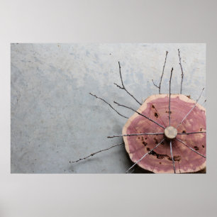Red Cedar Natuurlijke Eco-Art Sculptuur Oblique Poster
