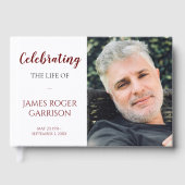 Red Celebration of Life Memorial Foto Gastenboek (Voorkant)