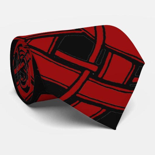 Red Celtic Dog Knotwork Stropdas (Opgerold)