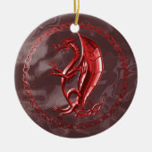 Red Celtic Dragon Keramisch Ornament (Voorkant)
