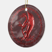 Red Celtic Dragon Keramisch Ornament (Links)