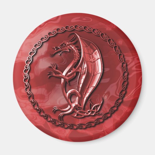 Red Celtic Dragon Magneet (Voorkant)