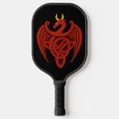 Red Celtic Dragon Pickleball Paddle (Voorkant)