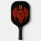 Red Celtic Dragon Pickleball Paddle (Achterkant)