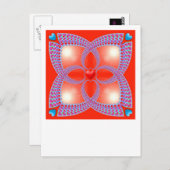 Red Celtic Heart Fractal Pattern Briefkaart (Voorkant / Achterkant)