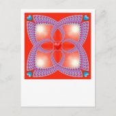 Red Celtic Heart Fractal Pattern Briefkaart (Voorkant)