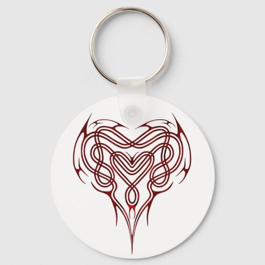 Red Celtic Heart Knot Sleutelhanger (Voorkant)