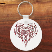 Red Celtic Heart Knot Sleutelhanger (Voorkant)