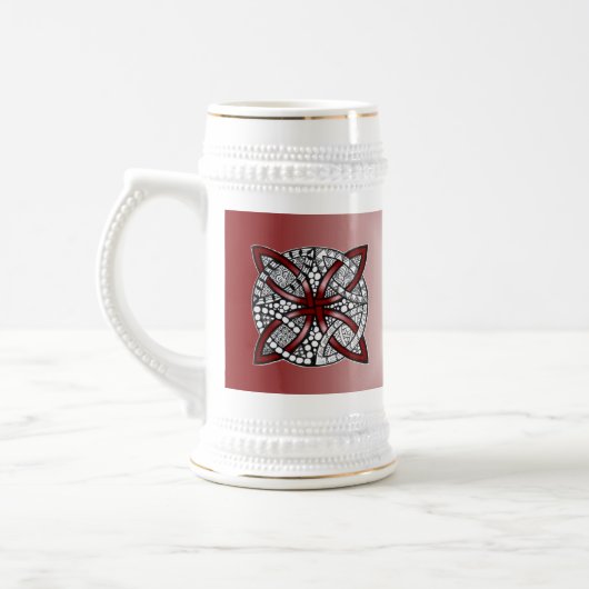 Red Celtic Knot Art Original Bierpul (Links)