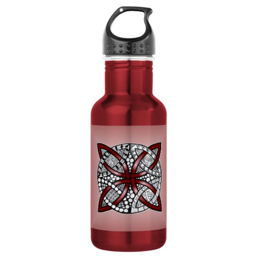 Red Celtic Knot Art Original Waterfles (Voorkant)