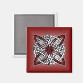 Red Celtic Knot Original Art Magneet (Voorkant / Achterkant)