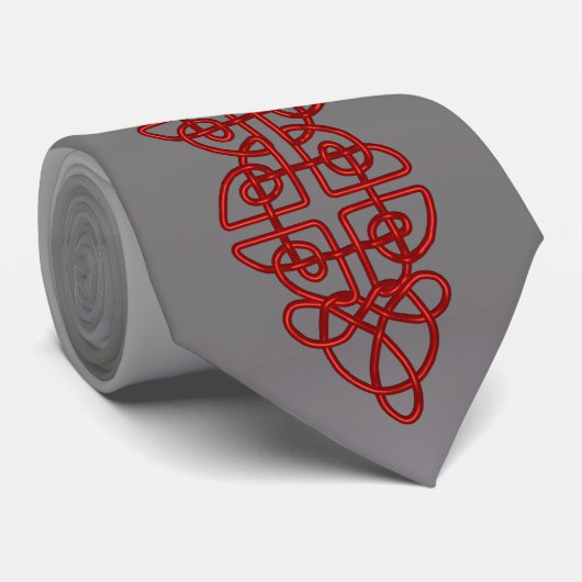 Red Celtic Knot Stropdas (Opgerold)