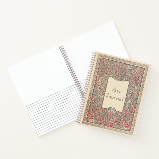  Red Celtic Royal Dragons Lijst Art Journal Notitieboek (Binnen)