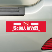 Red Certified Scuba Diver Bumpersticker (Op auto)