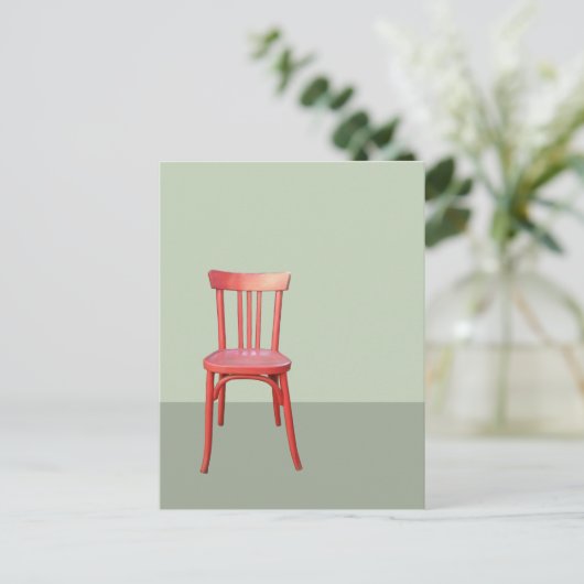 Red Chair green Postcard Briefkaart (Staand voorkant)