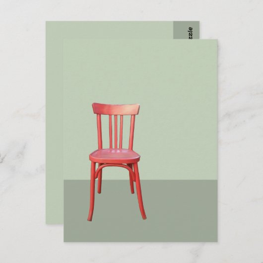 Red Chair green Postcard Briefkaart (Voorkant / Achterkant)