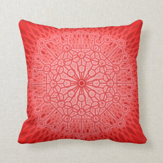 Red Chakra Mandala Pillow met Sacred Geometry Kussen