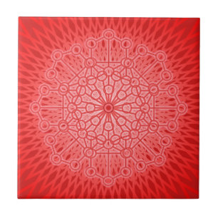 Red Chakra Mandala Sacred Geometry Tegeltje