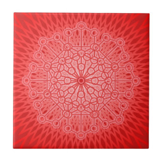 Red Chakra Mandala Sacred Geometry Tegeltje