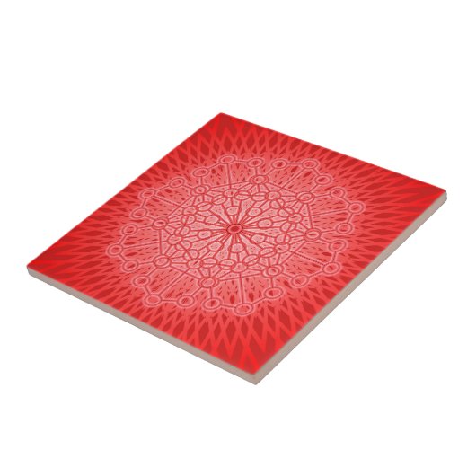 Red Chakra Mandala Sacred Geometry Tegeltje (Zijkant)