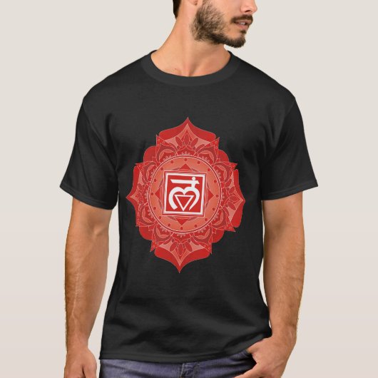 Red Chakra Muladhara Root Chakra Symbol T-shirt (Voorkant)