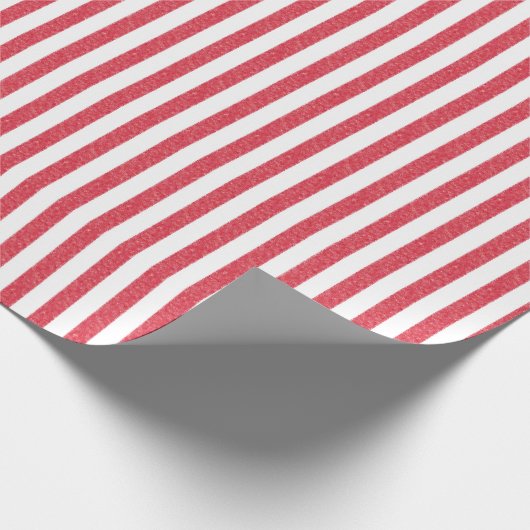 Red Chalk Stripes Cadeaupapier (Hoek)