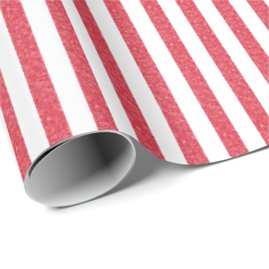 Red Chalk Stripes Cadeaupapier (Rol Hoek)