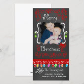 Red Chalkboard Merry kerstfeestay-fotokaart Feestdagenkaart (Voorkant / Achterkant)