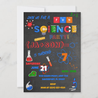Red Chalkboard Science Kaart