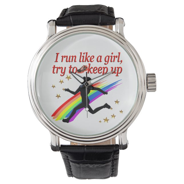 RED CHAMPION GIRL TRACK EN FIELD DESIGN HORLOGE (Voorkant)