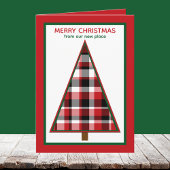 Red Change of Address Holiday Moving Announcement  Feestdagen Kaart