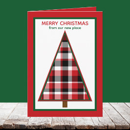 Red Change of Address Holiday Moving Announcement  Feestdagen Kaart