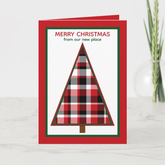 Red Change of Address Holiday Moving Announcement  Feestdagen Kaart (Voorkant)