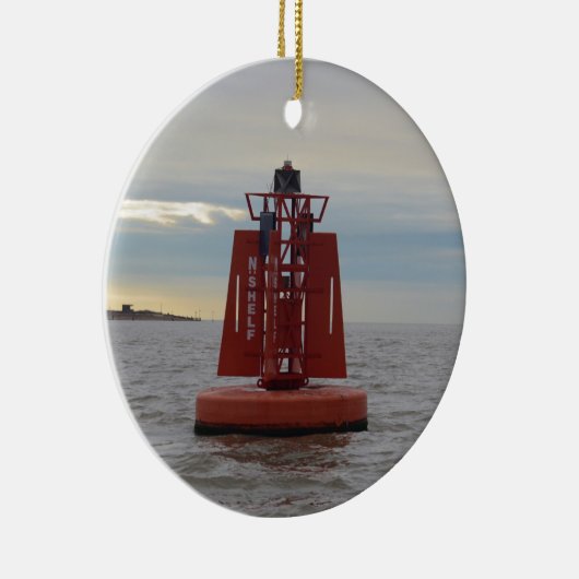 Red Channel Buoy Keramisch Ornament (Rechts)
